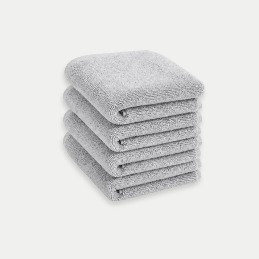 Gastendoekje zero-twist katoen 30x30 cm (4 st.) | Zilvergrijs