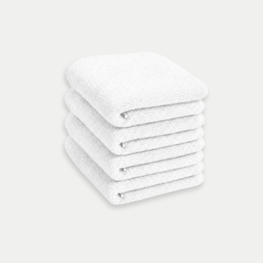 Gastendoekje zero-twist katoen 30x30 cm (4 st.) | Wit