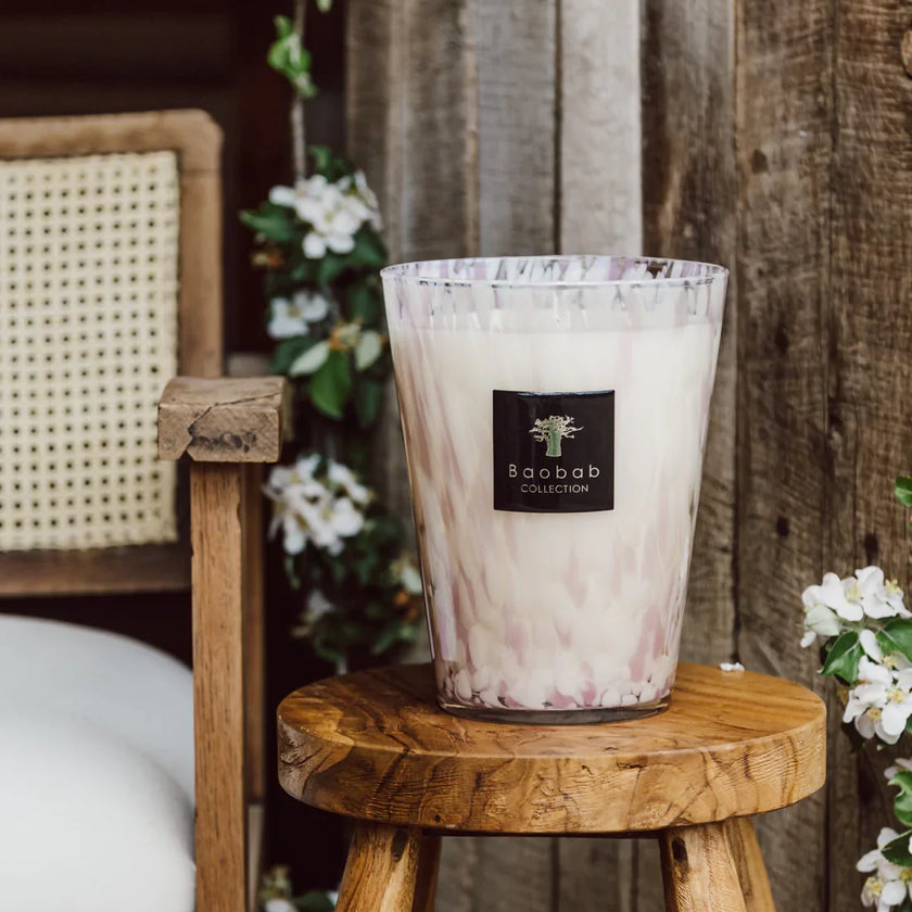 Geurkaars White Pearls Baobab