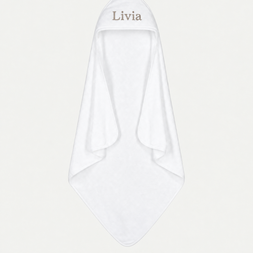 Baby-Badeponcho Zero-Twist-Baumwolle | Weiß