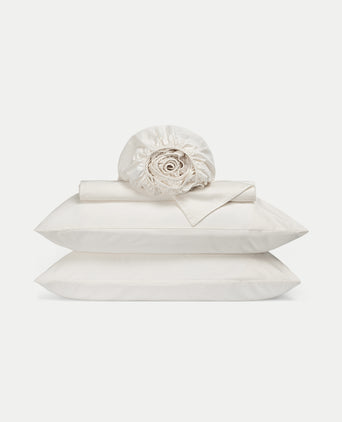 Dekbedovertrekset + Hoeslaken Egyptisch Katoen Satijn | Cream Dekbedovertrekset + Hoeslaken Egyptisch Katoen Satijn | Cream