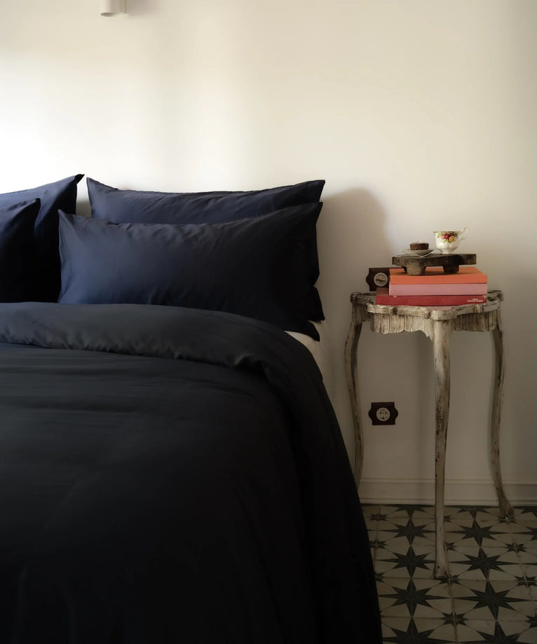 Set van 2 kussenslopen Egyptisch katoen 400TC Satijn | Harbour Blue