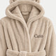 Kinderbadjas zero-twist katoen met borduursel | Latte