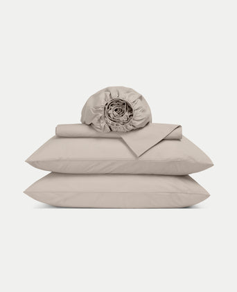 Dekbedovertrekset & Hoeslaken Percal Latte Dekbedovertrekset & Hoeslaken Percal Latte