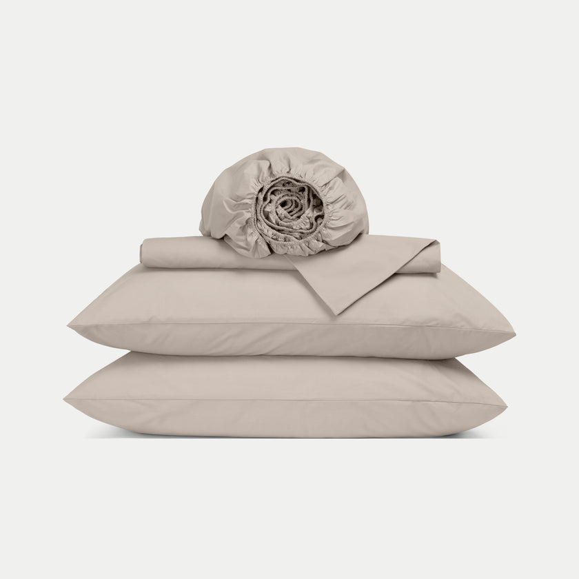 Dekbedovertrekset & Hoeslaken Percal Latte