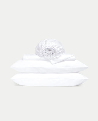 Dekbedovertrekset & Hoeslaken Satijn Wit Dekbedovertrekset & Hoeslaken Satijn Wit