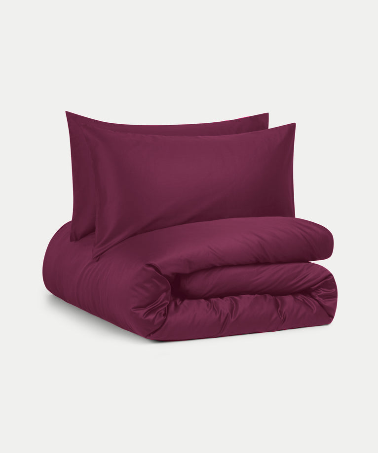 DOUXE Dekbedovertrekset Egyptisch Katoen Satijn 400TC | Burgundy | Limited Edition