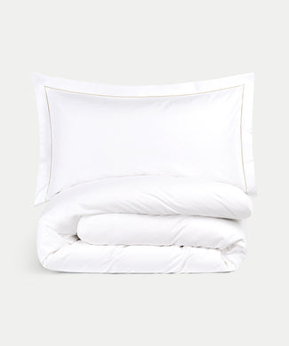 Dekbedovertrekset Egyptisch katoen Percal 400TC | Carmel Wit Dekbedovertrekset Egyptisch katoen Percal 400TC | Carmel Wit