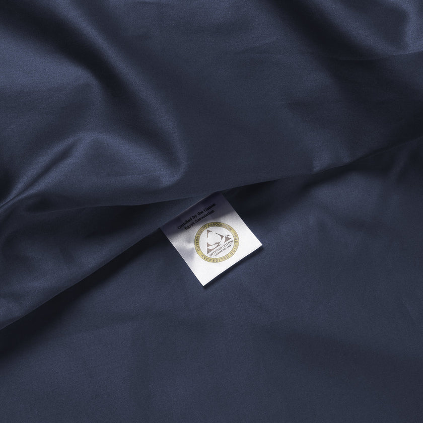 Set van 2 kussenslopen Egyptisch katoen 400TC Satijn | Harbour Blue