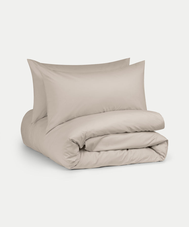 Dekbedovertrekset Egyptisch katoen Percal 400TC | Latte