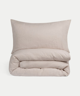 Dekbedovertrekset 100% Gewassen Linnen | Oat Dekbedovertrekset 100% Gewassen Linnen | Oat