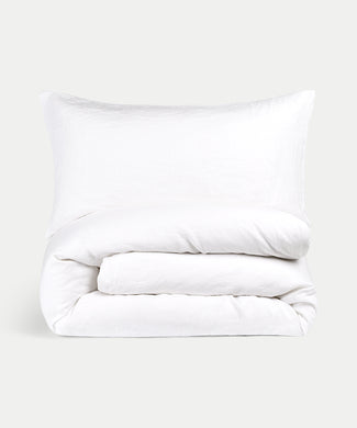 Dekbedovertrekset 100% Gewassen Linnen | Wit Dekbedovertrekset 100% Gewassen Linnen | Wit