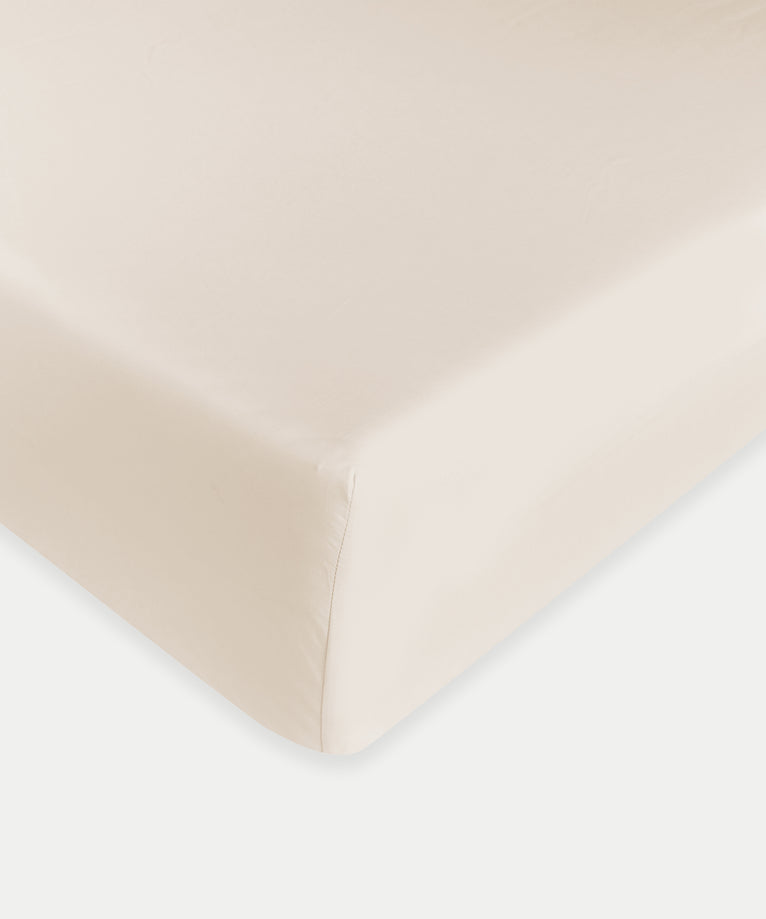 Hoeslaken Egyptisch katoen Percal 400TC | Chalk White