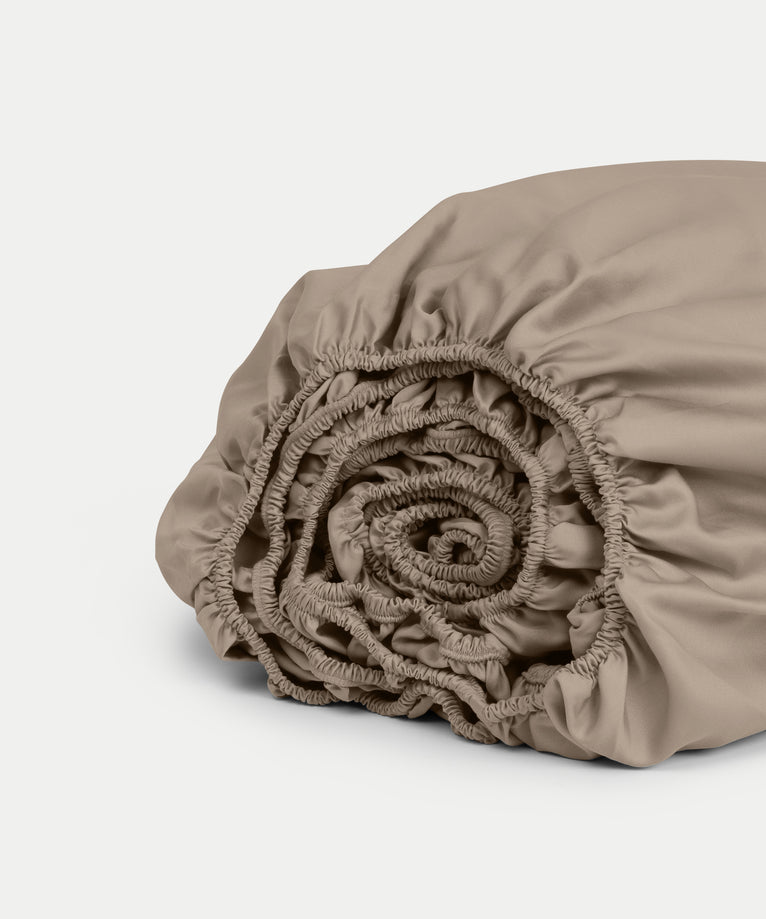 Hoeslaken Egyptisch katoen Satijn 400TC | Champagne