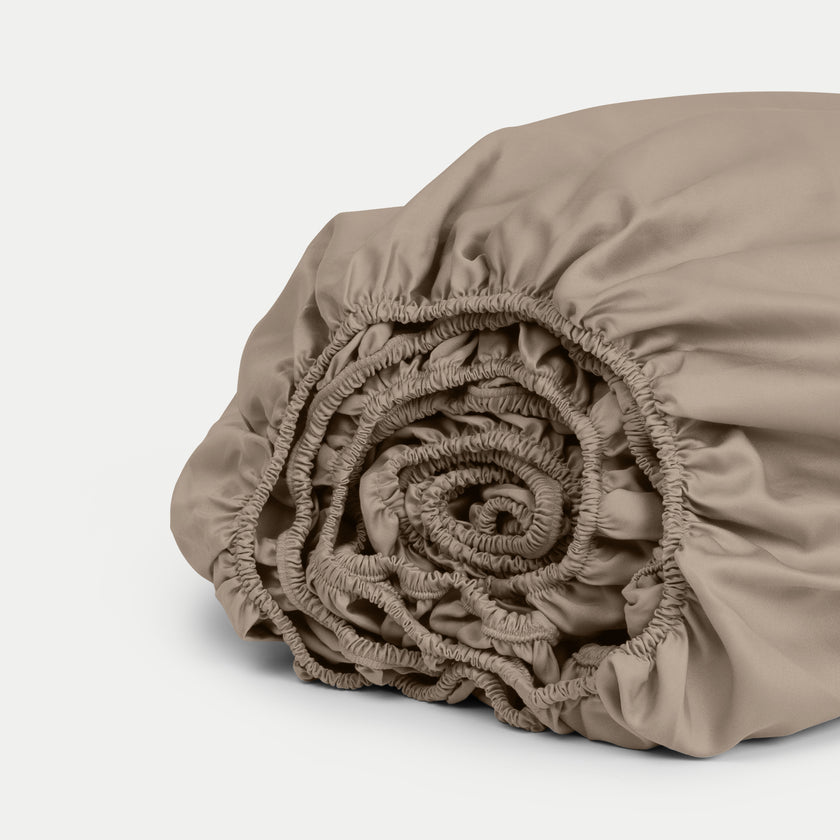 Hoeslaken Egyptisch katoen Satijn 400TC | Champagne