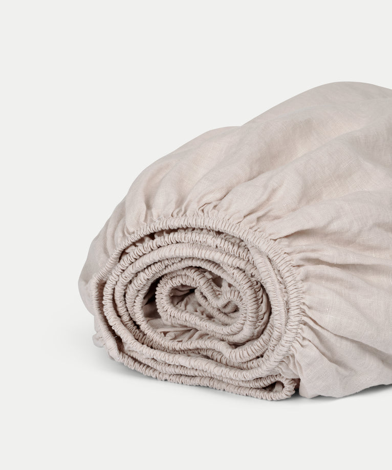 Dekbedovertrekset & Hoeslaken Gewassen Linnen Oat
