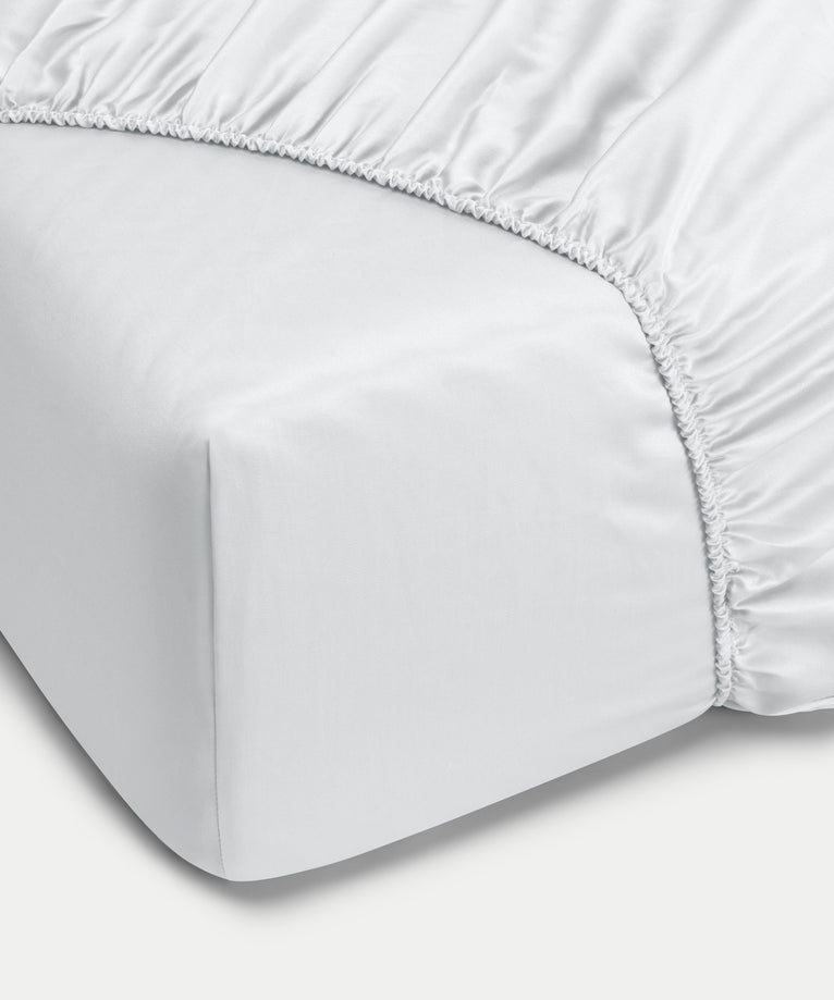 Hoeslaken Egyptisch katoen Satijn 400TC | Zilvergrijs