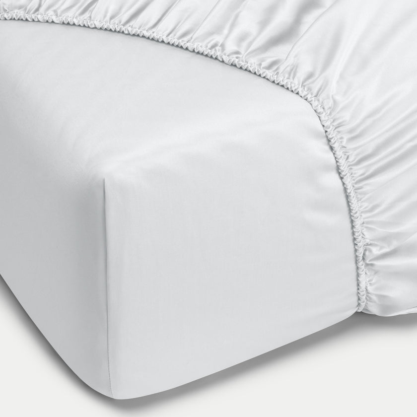 Hoeslaken Egyptisch katoen Satijn 400TC | Zilvergrijs