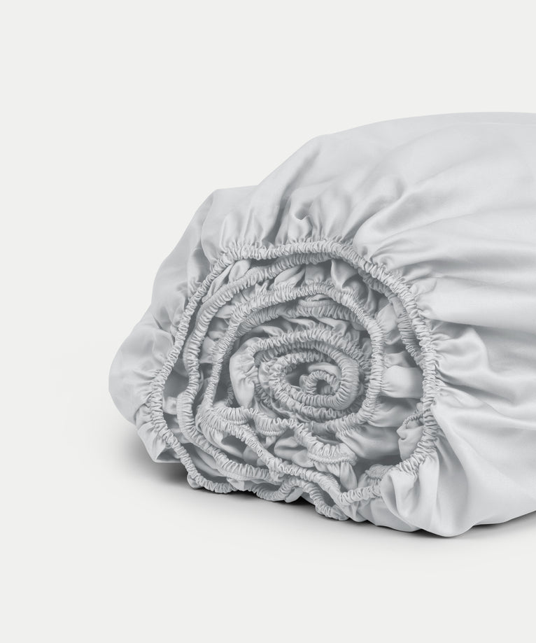 Hoeslaken Egyptisch katoen Satijn 400TC | Zilvergrijs