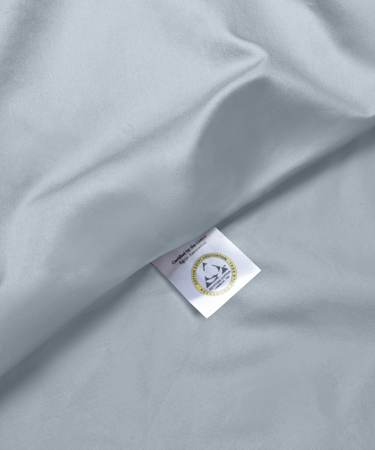 Set van 2 kussenslopen Egyptisch katoen 400TC Satijn | Misty Blue