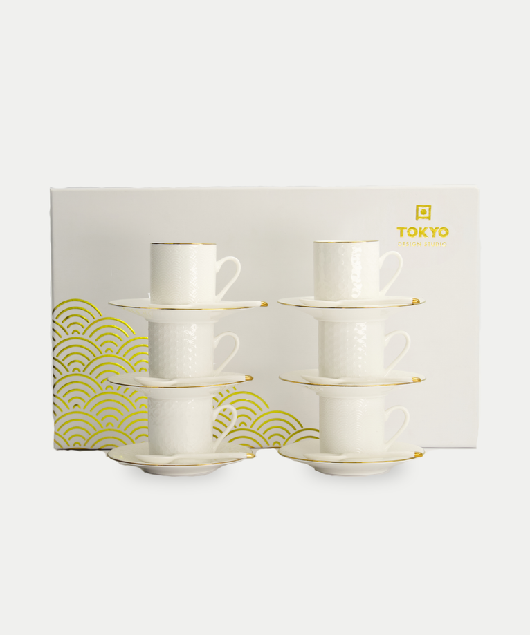 18-delige Tokyo Design Studio Espressoset – Nippon White Gold Rim