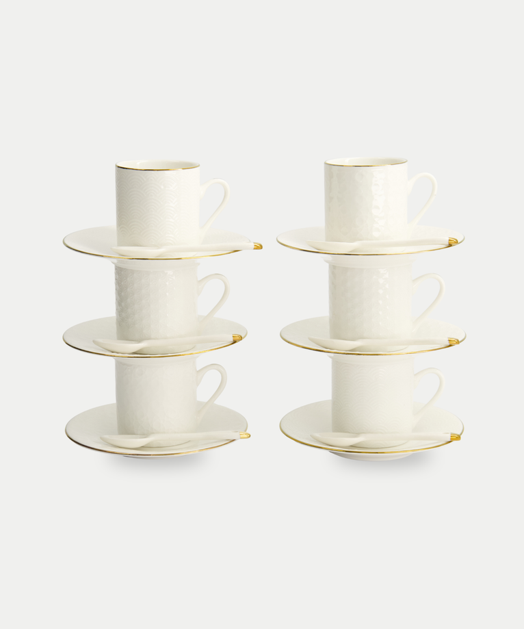 18-delige Tokyo Design Studio Espressoset – Nippon White Gold Rim