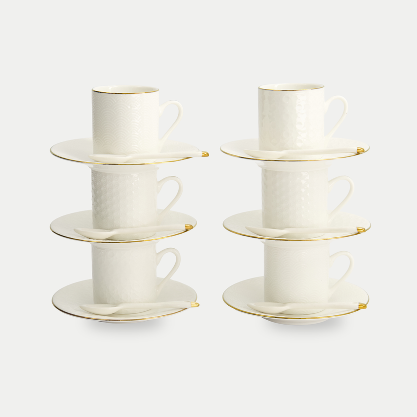 18-delige Tokyo Design Studio Espressoset – Nippon White Gold Rim