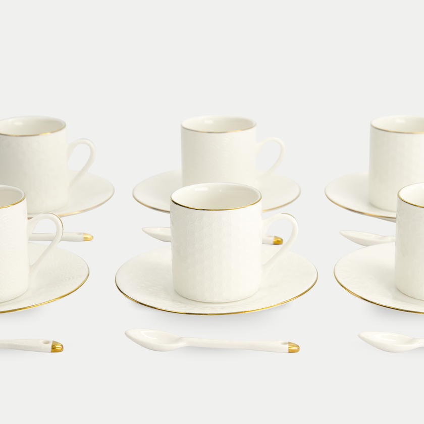 18-delige Tokyo Design Studio Espressoset – Nippon White Gold Rim