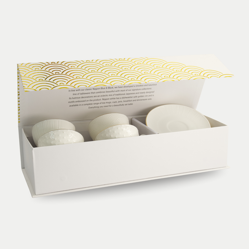 Tokyo Design Studio Kop-en-Schotelset – Nippon White Gold Rim