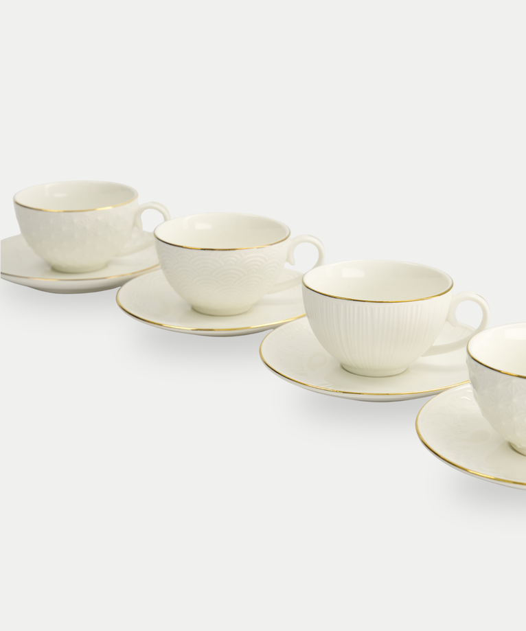 Tokyo Design Studio Kop-en-Schotelset – Nippon White Gold Rim