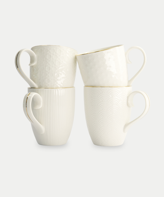 4 Tokyo Design Mokken - Nippon White Gold Rim Giftset 4 Tokyo Design Mokken - Nippon White Gold Rim Giftset