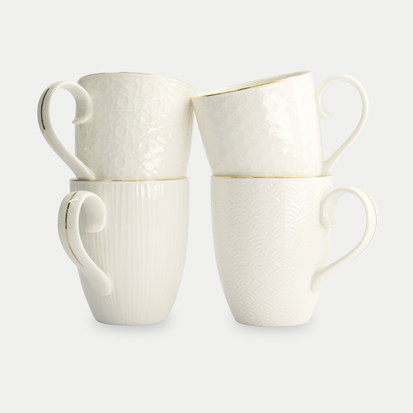 4 Tokyo Design Mokken - Nippon White Gold Rim Giftset