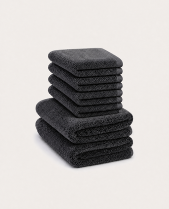 Gastendoekje zero-twist katoen 30x30 cm (4 st.) + 40x60 cm (2st.) | Antraciet Gastendoekje zero-twist katoen 30x30 cm (4 st.) + 40x60 cm (2st.) | Antraciet