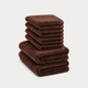 Gastendoekje zero-twist katoen 30x30 cm (4 st.) + 40x60 cm (2 st.) | Chestnut
