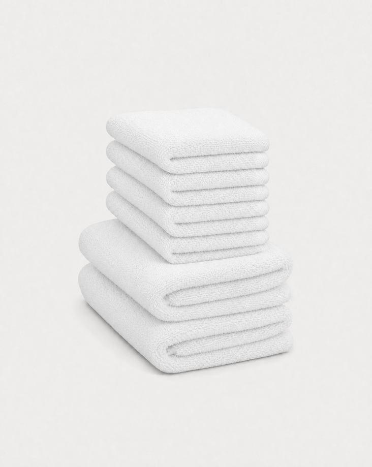Gastendoekje zero-twist katoen 30x30 cm (4 st.) + 40x60 cm (2 st.) | Wit