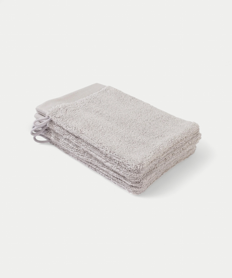 Waschhandschuh Silbergrau 16x21 cm | 4 Stück