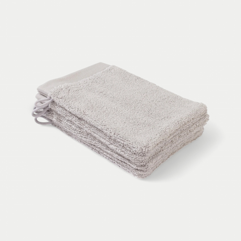 Waschhandschuh Silbergrau 16x21 cm | 4 Stück