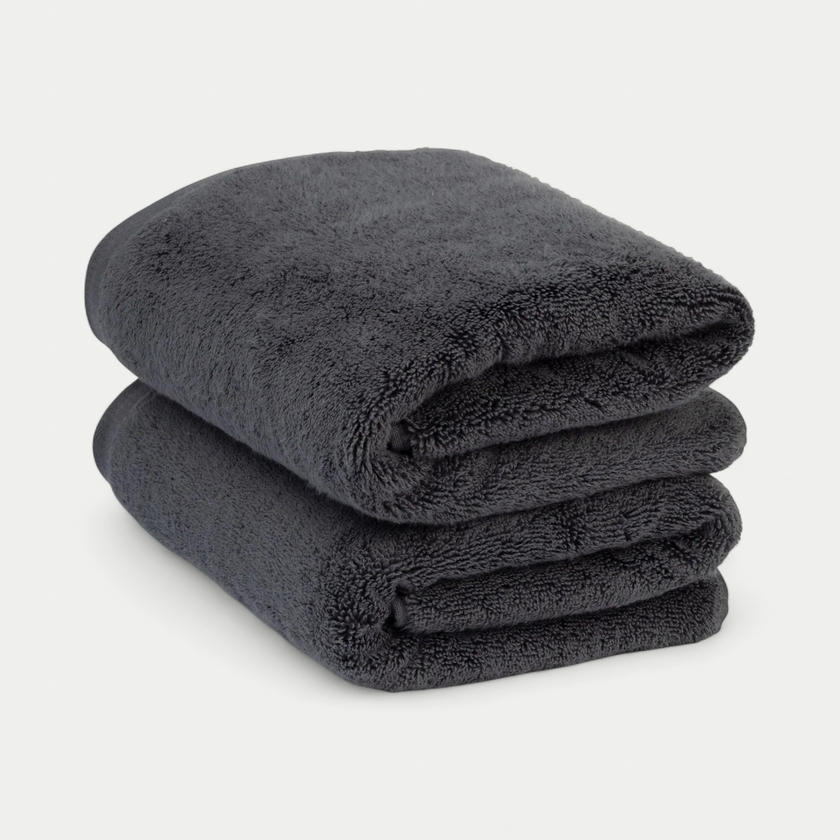 Handdoek zero-twist katoen 50x100 cm (2 st.) | Antraciet