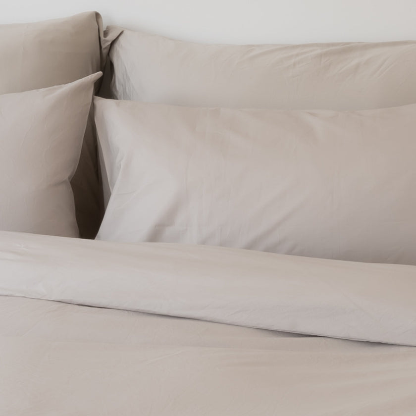 Dekbedovertrekset Egyptisch Katoen | DOUXE Percal | Greige