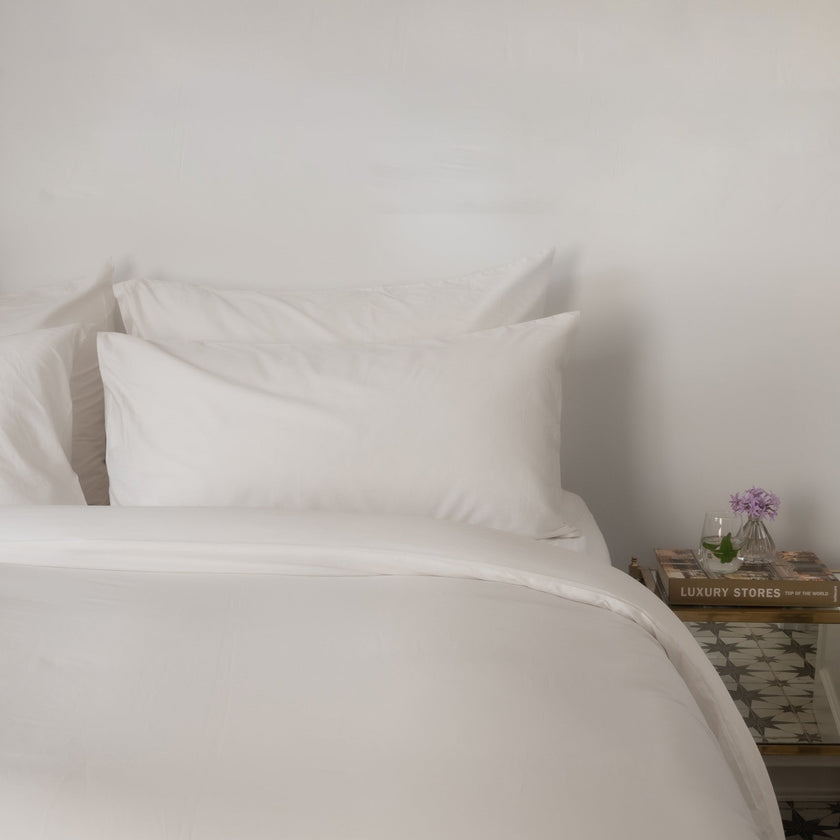 Egyptisch Katoen dekbedovertrek | Percal katoen | Wit