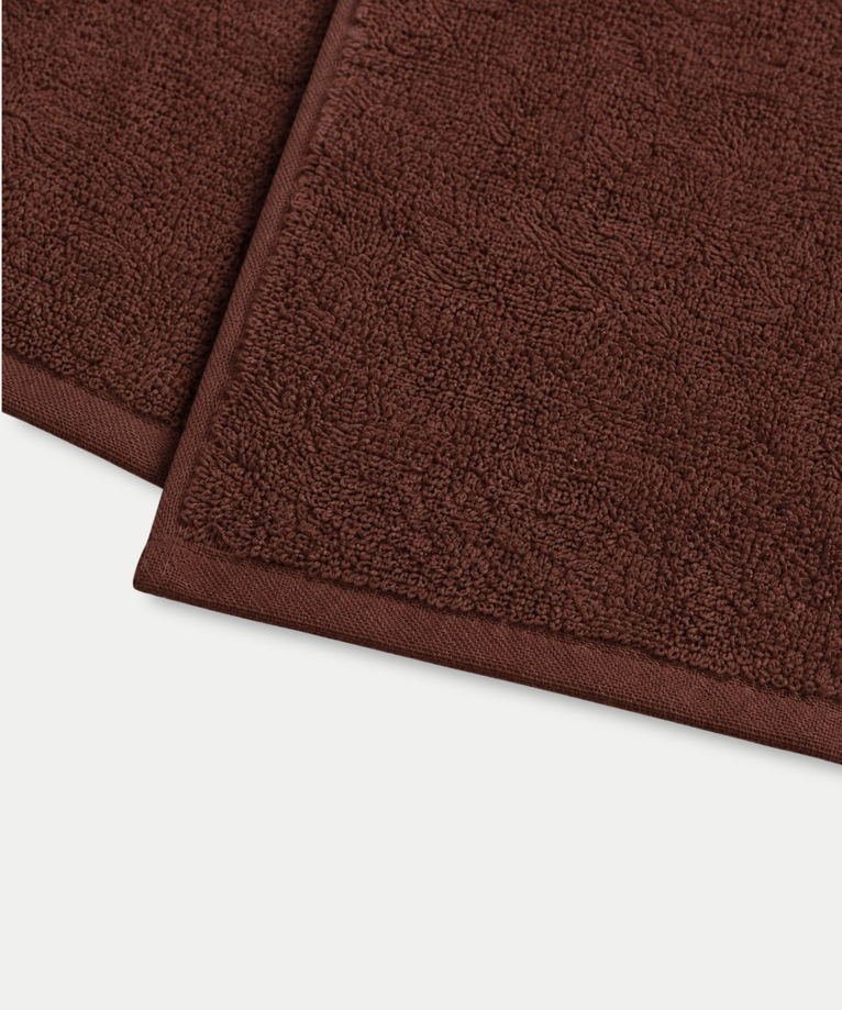 Gastendoekje zero-twist katoen 30x30 cm (4 st.) | Chestnut