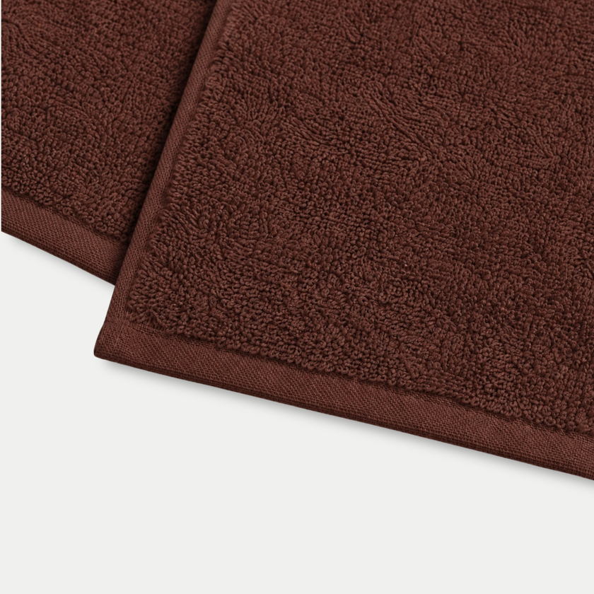 Gastendoekje zero-twist katoen 30x30 cm (4 st.) | Chestnut