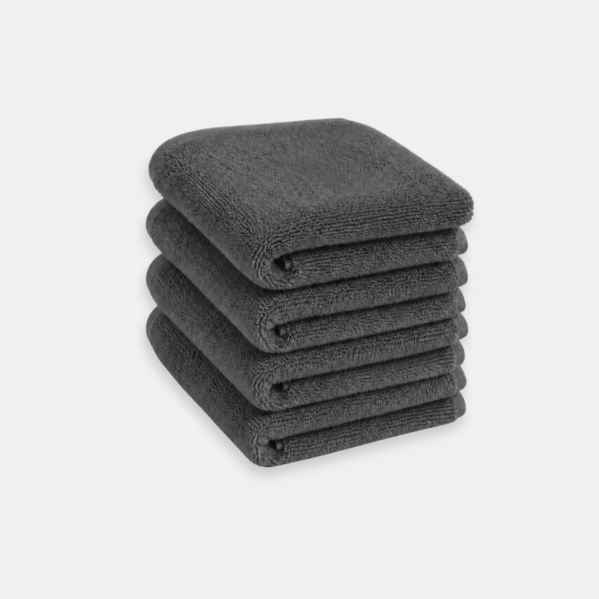 Gastendoekje zero-twist katoen 30x30 cm (4 st.) | Antraciet