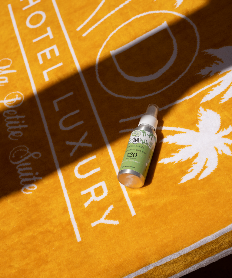 Strandlaken + Thank me Later Sunscreen
