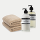 2x Gastendoekje Latte + Marie-Stella-Maris Handzeep & Handlotion Lemon Notes