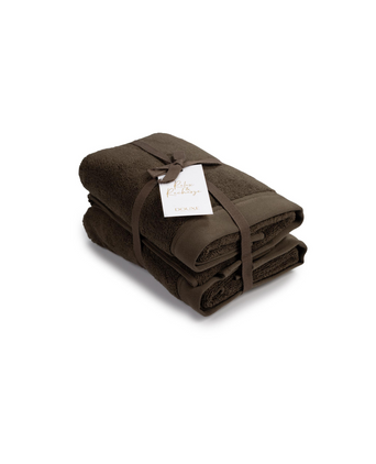 Handdoek zero-twist katoen 50x100 cm | Set van 2 | Chocolate
