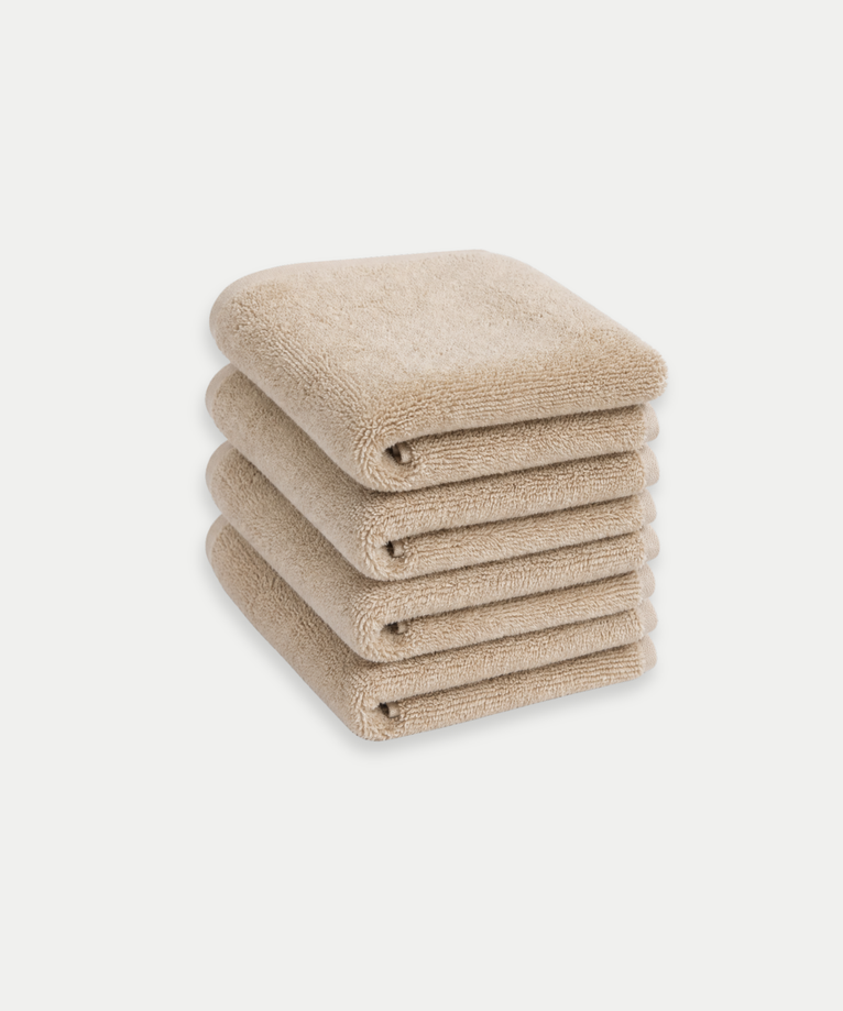 Gastendoekje zero-twist katoen 30x30 cm (4 st.) | Latte