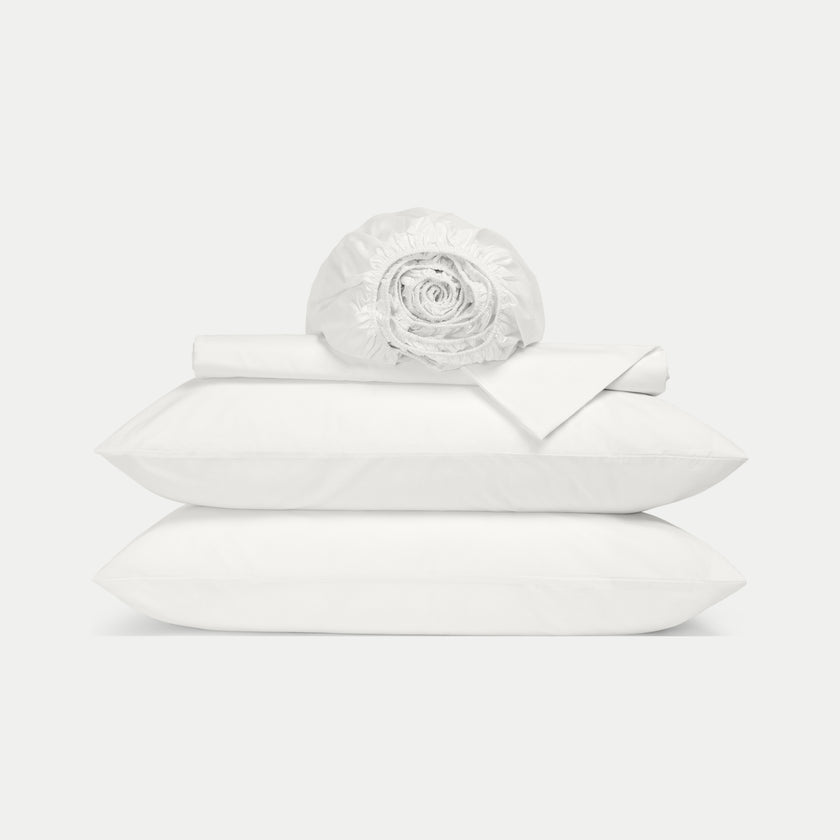 Dekbedovertrekset & Hoeslaken Percal Chalk White