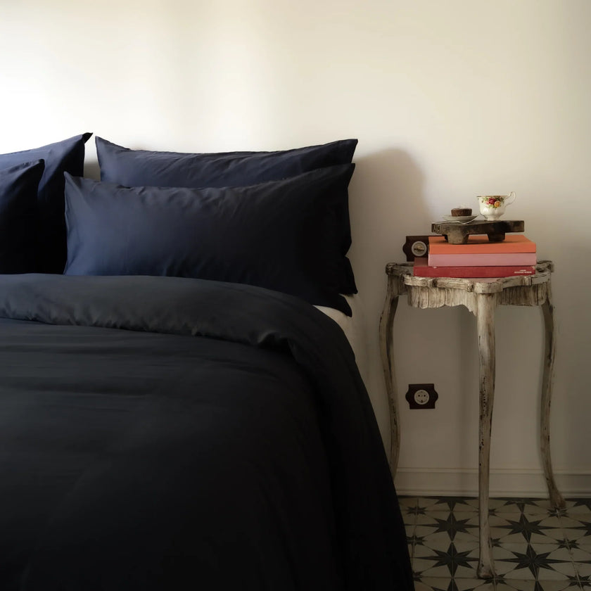 Set van 2 kussenslopen Egyptisch katoen 400TC Satijn | Harbour Blue