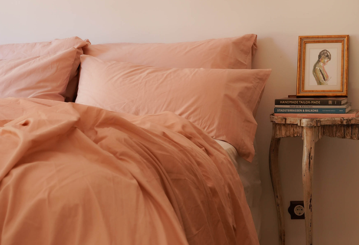 Blush Pink percal dekbedovertrek